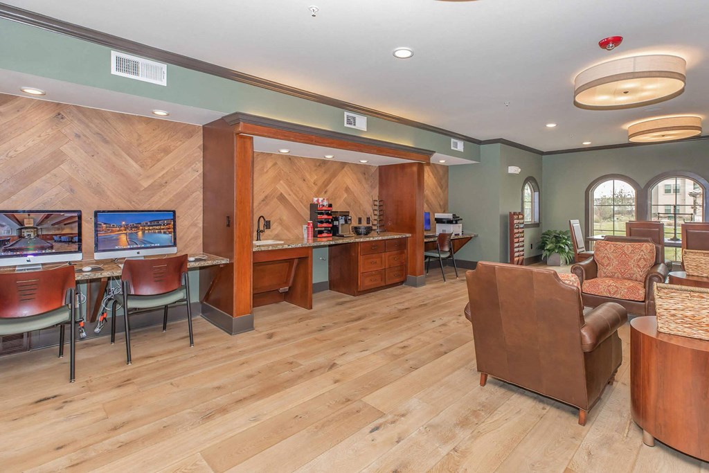 Work Space at Mariposa at Clear Creek Webster 55+ Apartments, Webster, TX