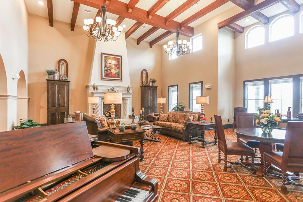 Clubroom at Mariposa at Clear Creek Webster 55+ Apartments, Webster, TX 77598