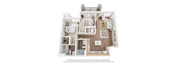 2Bed 2Bath Floor Plan at Cobia Cove Apartments, Holiday