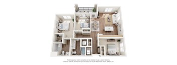3Bd 2Ba Floor Plan at Cobia Cove Apartments, Holiday, FL