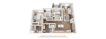 3Bedroom Floor Plan at Cobia Cove Apartments, Holiday, FL, 34691