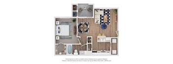 Brazos Floor Plan at Eight 99 at Hazelwood Apartment, Texas, 75407