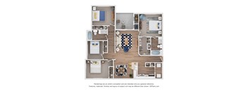 Nueces Floor Plan at Eight 99 at Hazelwood Apartment, Princeton, 75407