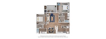 Trinity Floor Plan at Eight 99 at Hazelwood Apartment, Princeton Texas