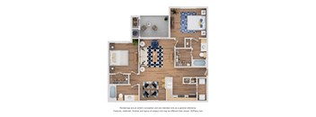 2 bed 2 bath Trinity Floor Plan at The Royse at Parker Boulevard Apartments, Royse City 75189