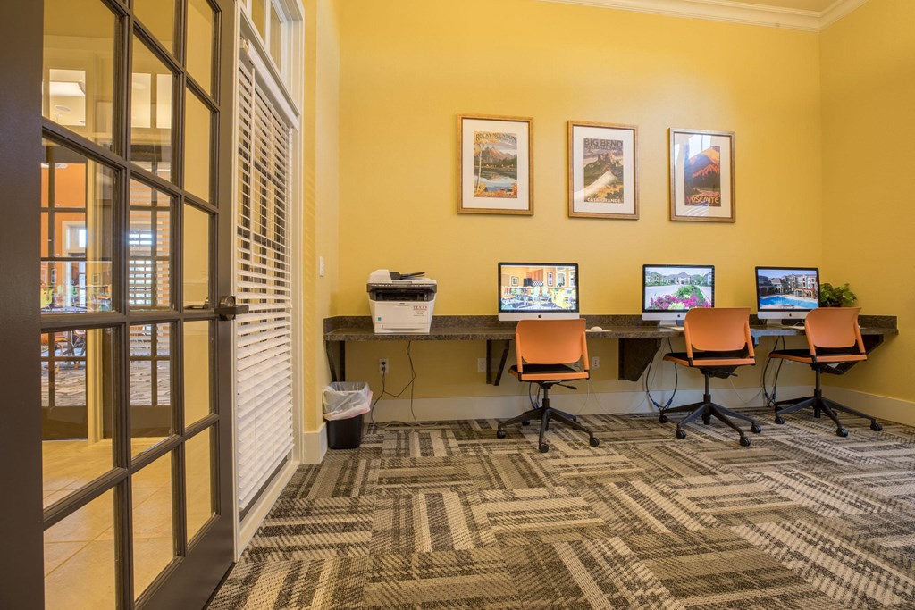 Business Center at Ten 06 at Joshua Station Apartments, Joshua, TX