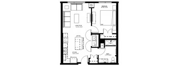 1500 Nicollet_1 Bedroom Floor Plan  at 1500 Nicollet, Minneapolis