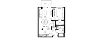 1500 Nicollet_1 Bedroom Floor Plan  at 1500 Nicollet, Minneapolis, MN