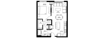 1500 Nicollet_1 Bedroom Floor Plan  at 1500 Nicollet, Minneapolis, MN
