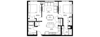 1500 Nicollet_2 Bedroom Floor Plan  at 1500 Nicollet, Minneapolis