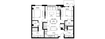 1500 Nicollet_2 Bedroom Floor Plan  at 1500 Nicollet, Minnesota, 55403