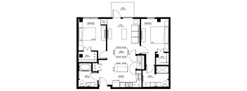 1500 Nicollet_2 Bedroom Floor Plan  at 1500 Nicollet, Minneapolis, 55403