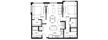1500 Nicollet_2 Bedroom Floor Plan  at 1500 Nicollet, Minneapolis, Minnesota