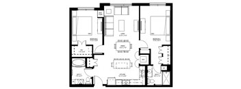 1500 Nicollet_2 Bedroom Floor Plan  at 1500 Nicollet, Minnesota, 55403