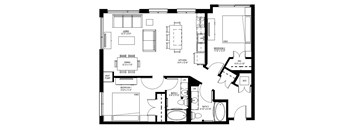 1500 Nicollet_2 Bedroom Floor Plan  at 1500 Nicollet, Minneapolis, MN