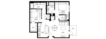 1500 Nicollet_2 Bedroom Floor Plan  at 1500 Nicollet, Minneapolis, Minnesota