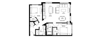 1500 Nicollet_2 Bedroom Floor Plan  at 1500 Nicollet, Minnesota, 55403