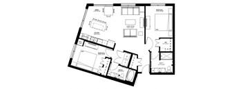 1500 Nicollet_2 Bedroom Floor Plan  at 1500 Nicollet, Minnesota, 55403