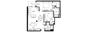 1500 Nicollet_2 Bedroom Floor Plan  at 1500 Nicollet, Minneapolis, MN, 55403