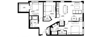 1500 Nicollet_3 Bedroom Floor Plan  at 1500 Nicollet, Minneapolis, MN, 55403