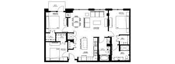 1500 Nicollet_3 Bedroom Floor Plan  at 1500 Nicollet, Minneapolis, Minnesota