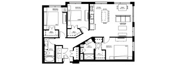 1500 Nicollet_3 Bedroom Floor Plan  at 1500 Nicollet, Minnesota, 55403