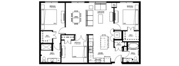 1500 Nicollet_3 Bedroom Floor Plan  at 1500 Nicollet, Minneapolis, MN