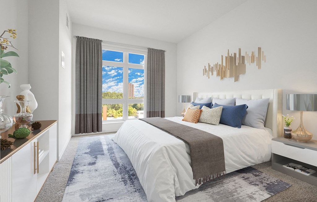 Bedroom area at 1500 Nicollet Apartment Homes, Minnesota, 55403