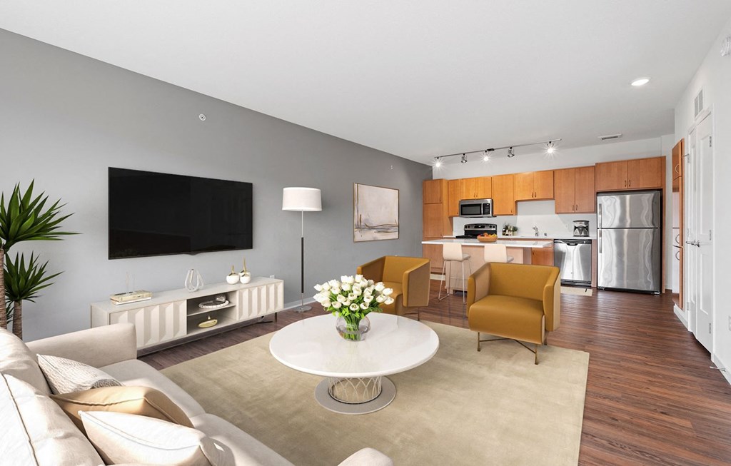Kitchen area at 1500 Nicollet Apartment Homes, Minneapolis