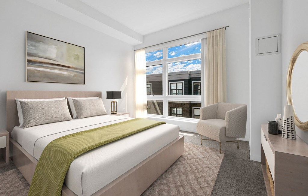 Bedroom at 1500 Nicollet Apartment Homes, Minneapolis, MN