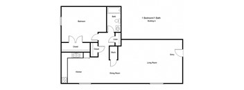 1502 Michigan Place_1 Bedroom Floor Plan