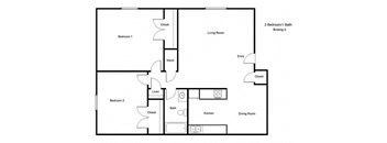 1502 Michigan Place_2 Bedroom Floor Plan