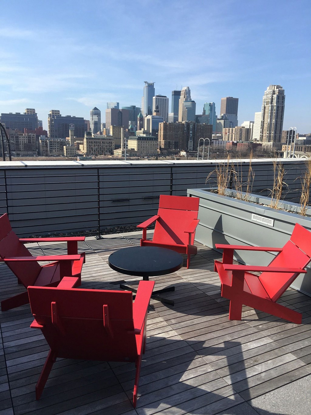 Rooftop_Red Chairs at A-Mill Artist Lofts, Minnesota, 55414