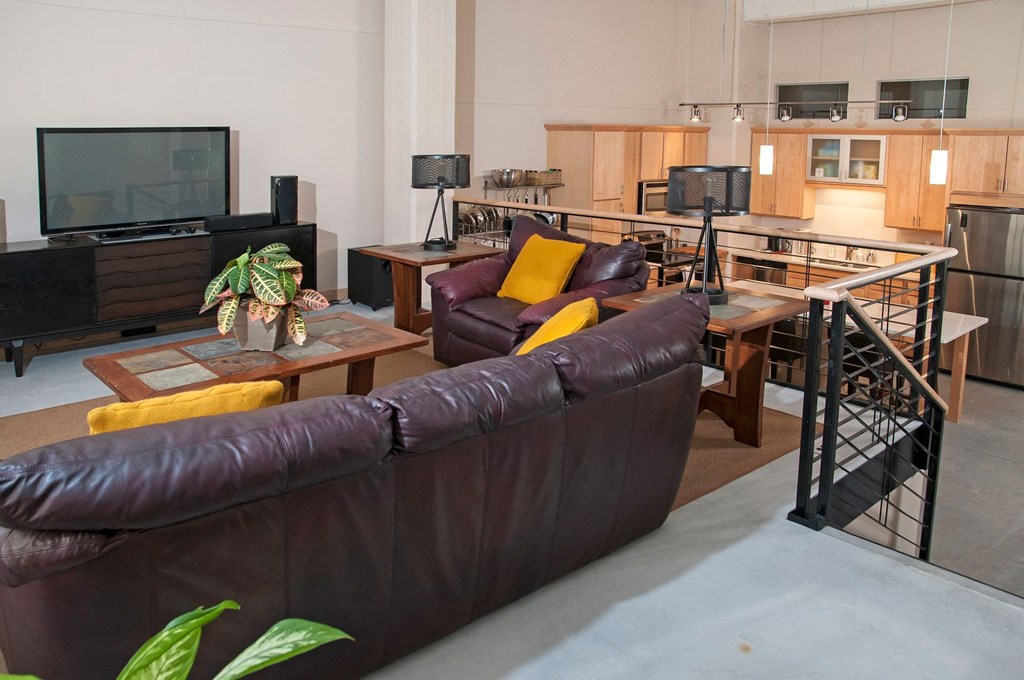Apartment Living Room and Kitchen  at A-Mill Artist Lofts, Minneapolis