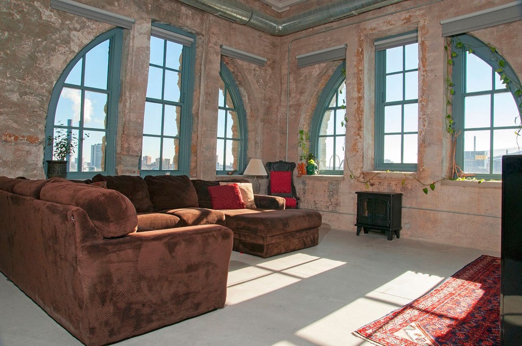 Apartment Living Room at A-Mill Artist Lofts, Minneapolis, Minnesota