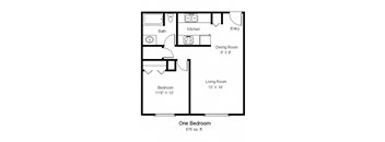 1 bedroom floor plan