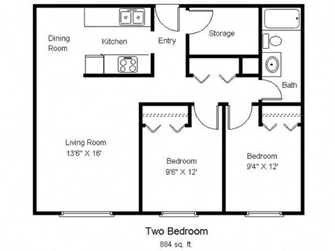 2 bedroom floor plan