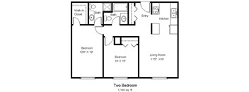 2 bedroom floor plan
