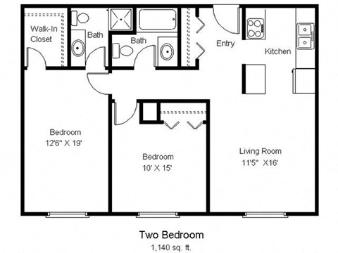 2 bedroom floor plan