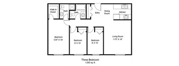3 bedroom floor plan