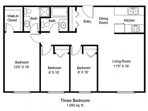 3 bedroom floor plan