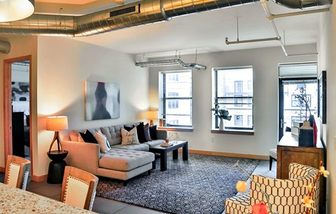 Large Living Room at Arcade Apartments, St Louis, Missouri