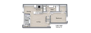 Balmoral_1 Bedroom Floor Plan