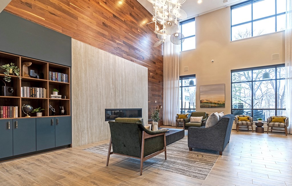 Dominium_Bren Road Station_Community Room area at Bren Road Station 55+ Apartments, Minnetonka