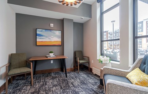 Dominium_Bren Road Station_-Common Area interior at Bren Road Station 55+ Apartments, Minnetonka, Minnesota