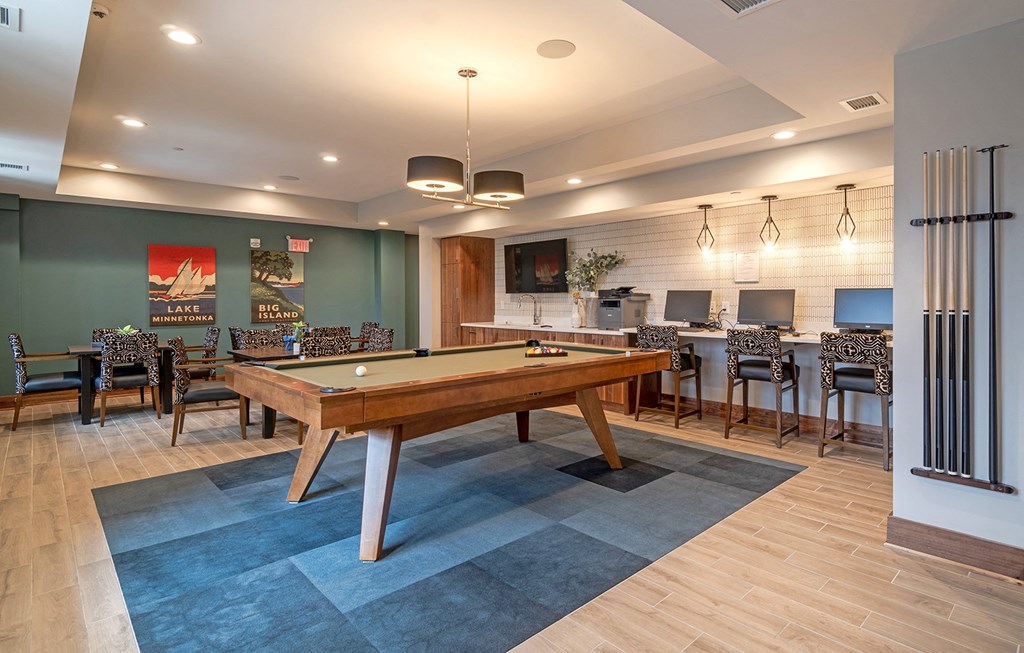 Game Room at Bren Road Station 55+ Apartments, Minnetonka