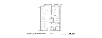 1 Bedroom Floor Plan at The Cambric Senior Apartments, St. Paul Minnesota