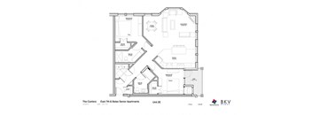 2 Bedroom Floor Plan at The Cambric Senior Apartments, St. Paul, 55106