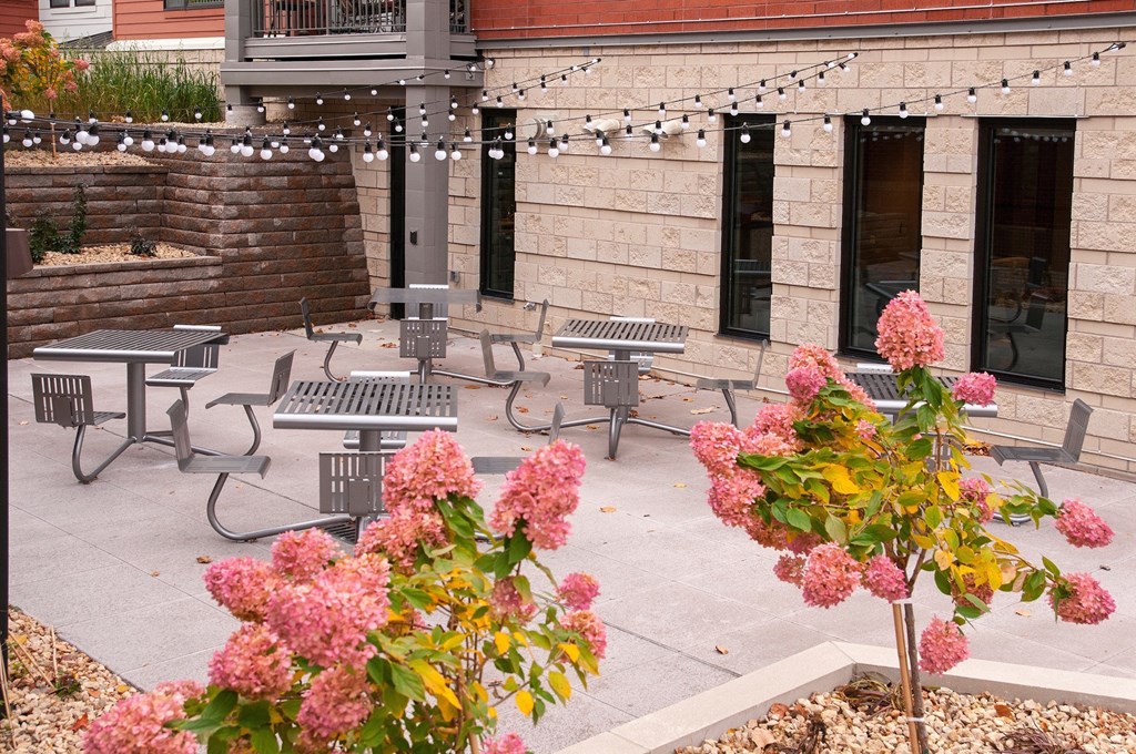 Outdoor Patio at The Cambric Senior Apartments, St. Paul, MN 55106