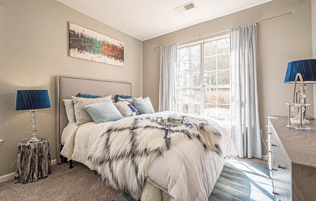 Bedroom with large window at Canterbury Ridge, Canton, Georgia, 30114